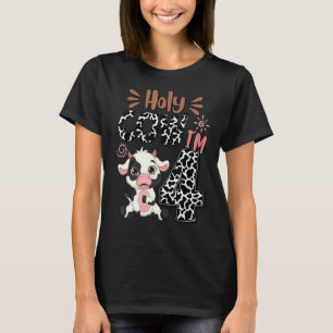 Holy Cow I'm 4 Birthday Boy 4th Cow Farm Animals B T-Shirt