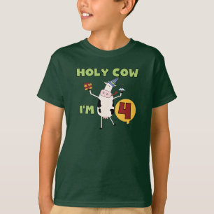 Holy Cow I'm 4 Birthday T-shirts and Gifts