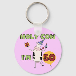 Holy Cow I'm 50 Birthday Tshirts and Gifts Key Ring