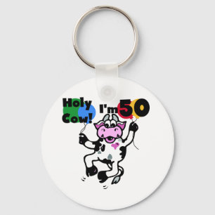 Holy Cow I'm 50 Tshirts and Gifts Key Ring