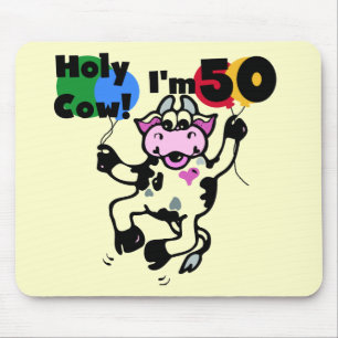Holy Cow I'm 50 Tshirts and Gifts Mouse Mat