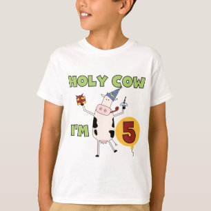 Holy Cow I'm 5 Birthday Tshirts and Gifts