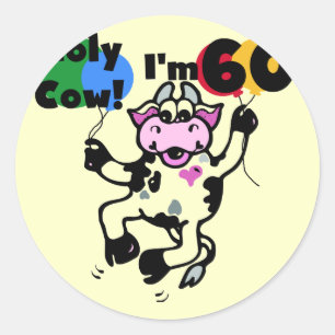 Holy Cow I'm 60 Tshirts and Gifts Classic Round Sticker