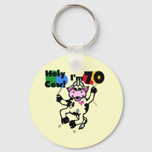 Holy Cow I'm 70 Tshirts and Gifts Key Ring