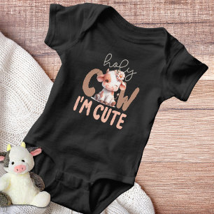 Holy Cow I'm Cute Baby Bodysuit