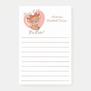Holy Cow I'm Cute, Cow on Heart, Kids Personalized Post-it Notes