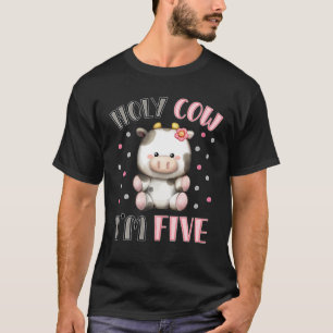 Holy Cow I'm Five Cute Farm Animal 5Th Birthday Fo T-Shirt