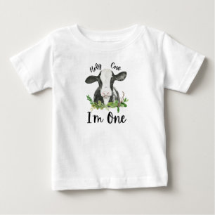 Holy Cow I'm One 1st Birthday Baby T-Shirt