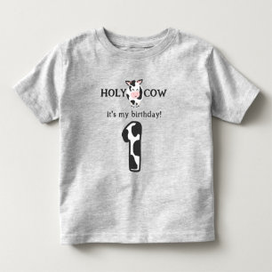 Holy Cow I'm One 1st Birthday Farm  Toddler T-Shirt