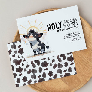 Holy cow I'm one birthday Invitation