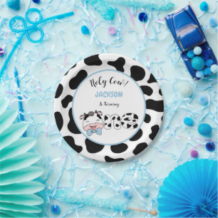 Holy Cow I'm One Boy 1st Birthday Party Paper Plate