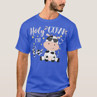 Holy Cow I'm One Cow Farm Theme Birthday 1 Years O T-Shirt