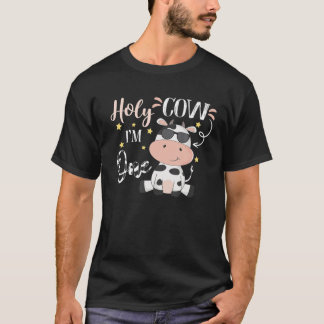 Holy Cow I'm One Cow Farm Theme Birthday 1 Years O T-Shirt