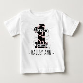 Holy Cow I'm One First Birthday Girls Cute Bday Baby T-Shirt (Front)