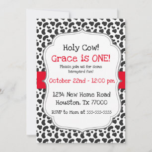 Holy Cow I'm One First Birthday  Invitation