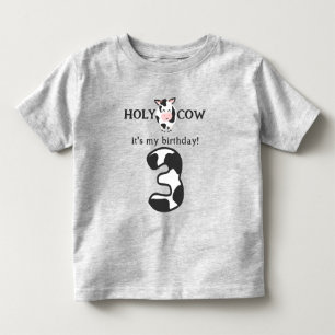 Holy Cow I'm Three 3rd Birthday Farm  Toddler T-Shirt