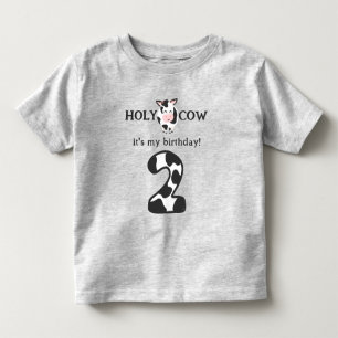 Holy Cow I'm Two 2nd Birthday Farm  Toddler T-Shirt