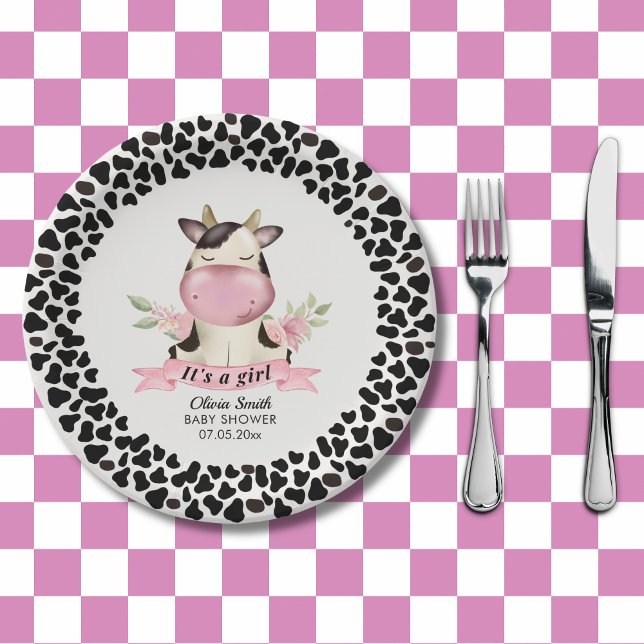 Holy Cow It's a Girl Cow  Paper Plate (Creator Uploaded)