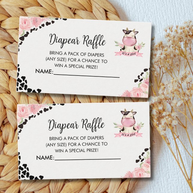 Holy Cow It's a Girl Cute Cow Baby shower Enclosure Card (Creator Uploaded)