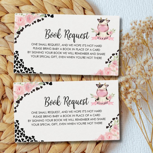 Holy Cow It's a Girl Cute Cow Baby shower Enclosure Card (Creator Uploaded)