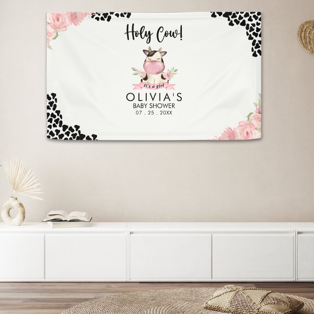 Holy Cow It's a Girl Cute Cow Banner (Creator Uploaded)