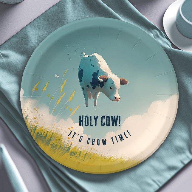 Holy Cow Its Chow Time Birthday Party Paper Plates (Creator Uploaded)
