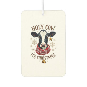 Holy Cow It's Christmas Funny Cow Lover Farm Anima Car Air Freshener