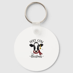Holy Cow It's Christmas Funny Cow Lover Farm Anima Key Ring