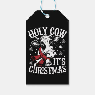 Holy Cow It's Christmas Funny Cow Lover Farm  Gift Tags