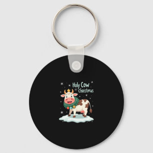 Holy Cow Its Christmas I Xmas Cow T-Shirt (1) Key Ring