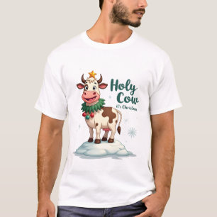 Holy Cow Its Christmas I Xmas Cow T-Shirt (2)
