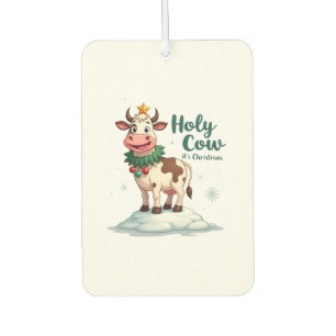 Holy Cow Its Christmas I Xmas Cow T-Shirt (2) Car Air Freshener