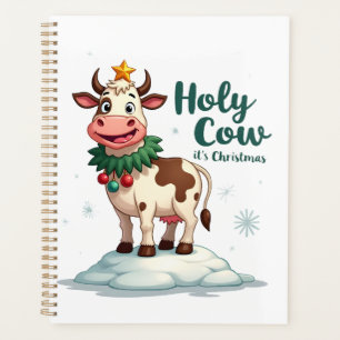Holy Cow Its Christmas I Xmas Cow T-Shirt (2) Planner