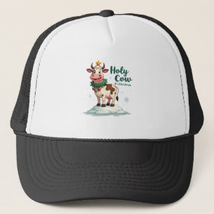 Holy Cow Its Christmas I Xmas Cow T-Shirt (2) Trucker Hat