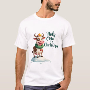 Holy Cow Its Christmas I Xmas Cow T-Shirt (3)