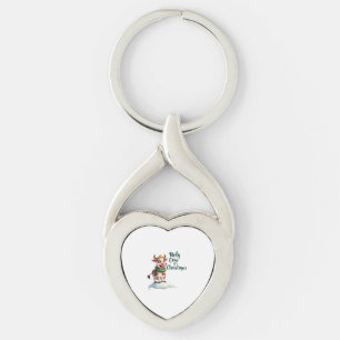Holy Cow Its Christmas I Xmas Cow T-Shirt (3) Key Ring
