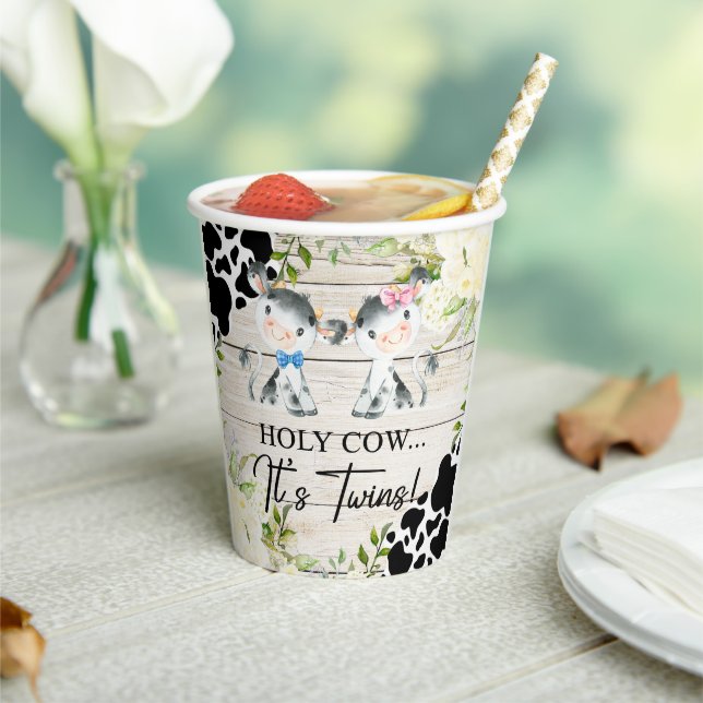 Holy cow it's twins baby shower paper cups. paper cups (Insitu)