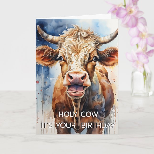 Holy COW it's your Birthday! Card (Orchid)