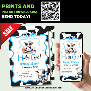 Holy Cow! Kids Birthday Templates 1st 2nd 3rd 4th 