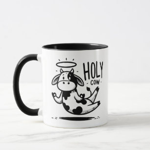Holy Cow Meditating Mug – Floating Cow Funny Pun