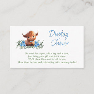 HOLY COW MODERN BLUE BABY SHOWER DISPLAY SHOWER ENCLOSURE CARD