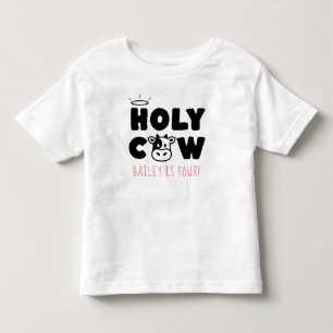 Holy Cow Name and Age Birthday Girls Cute Bday Toddler T-Shirt