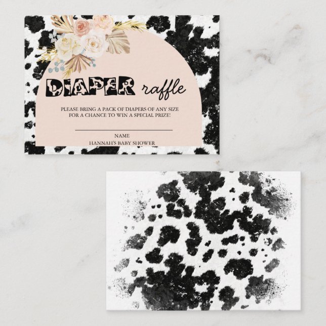 Holy Cow | Pampas Grass | Diaper Raffle Enclosure Card (Front/Back)