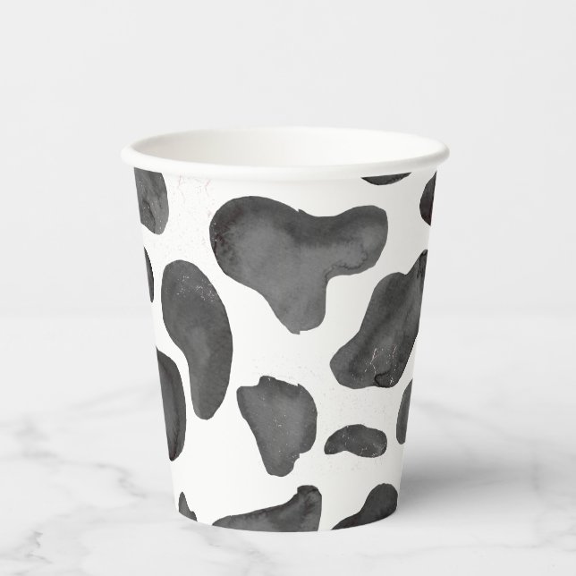 Holy Cow Pink cow print baby shower Books for Baby Paper Cups (Front)