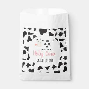 Holy Cow Pink Daisy Cow Print Birthday Favour Bags
