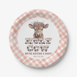 Holy Cow Plaid Baby Shower Paper Plates