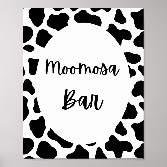 Holy Cow Print Cow Birthday Party Moo Mosa Bar (Front)