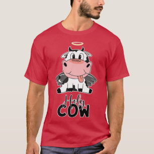 Holy Cow Pun Cute Kawaii Manga Cattle Heaven Farme T-Shirt