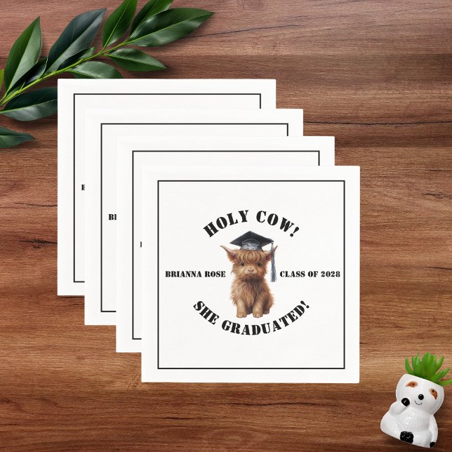 Holy Cow! She/He Graduated Party Napkin (Creator Uploaded)