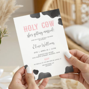 Holy Cow She's Getting Married Bridal Shower Invitation